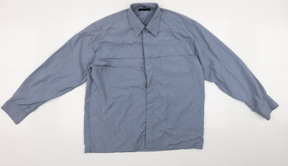 Additional front view of edge men’s blue button-up, size XL