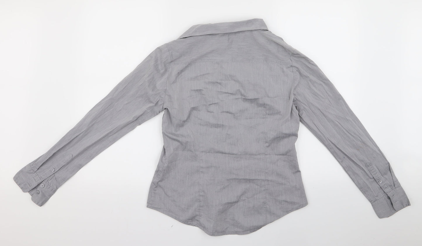 H&M Womens Grey   Basic Button-Up Size 10