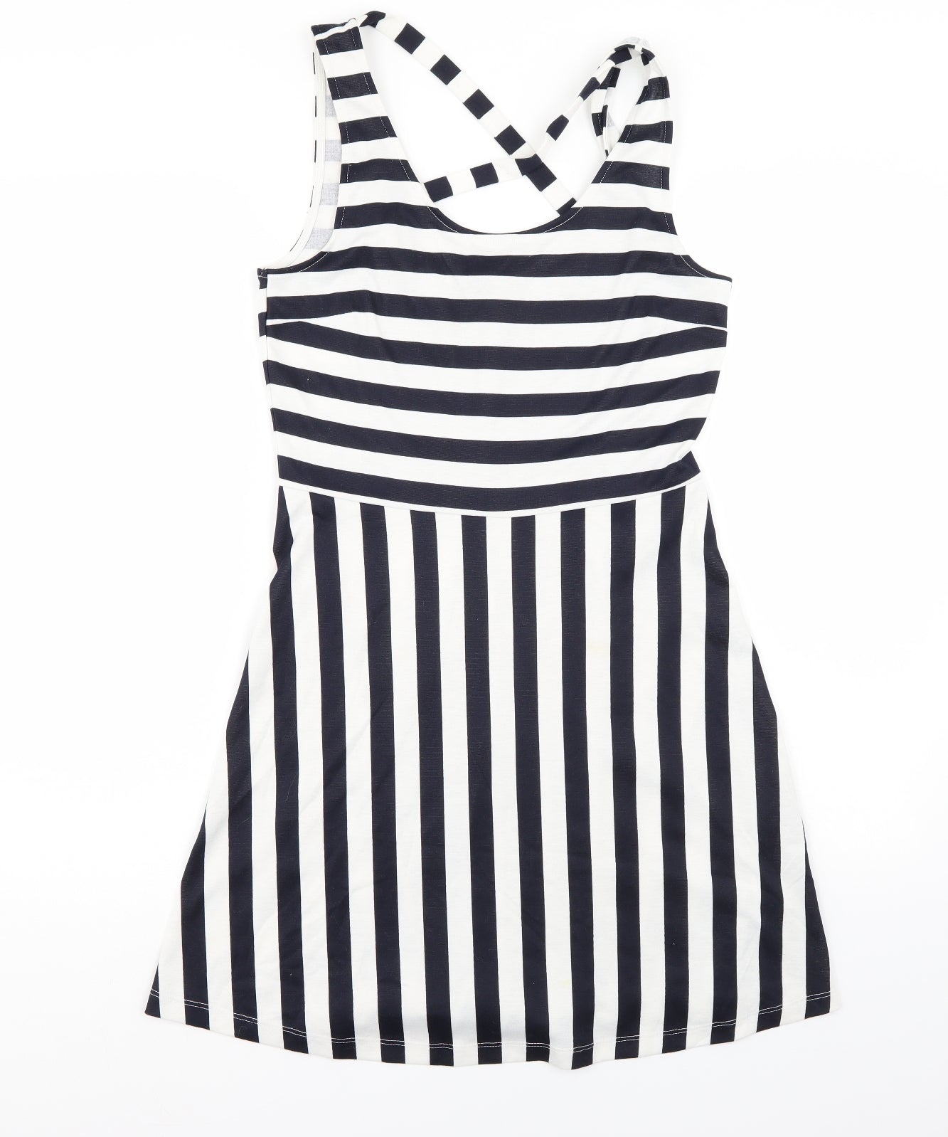 H&M Womens Blue Striped  Mini  Size S