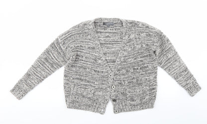 Additional front view of Limited Collection women’s grey cardigan jumper, size UK 10