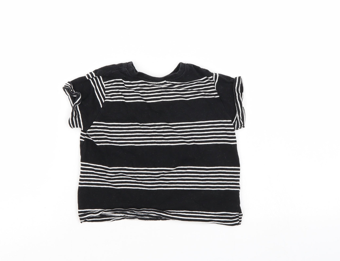 Rebel Boys Black Striped  Basic T-Shirt Size 18-24 Months