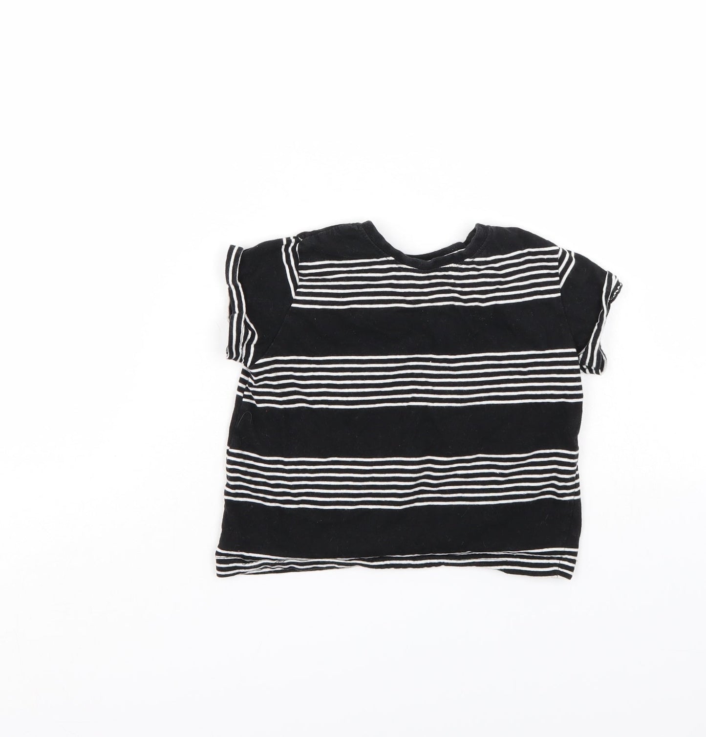 Rebel Boys Black Striped  Basic T-Shirt Size 18-24 Months