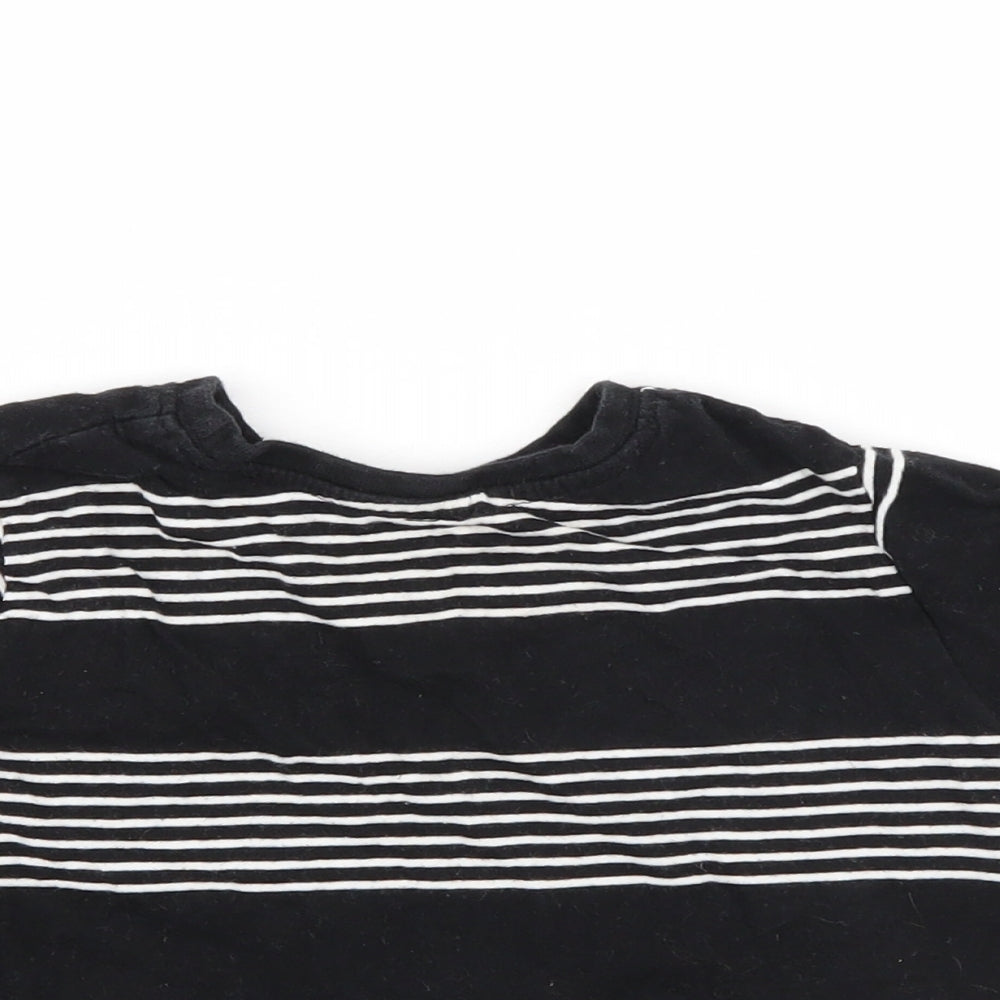 Rebel Boys Black Striped  Basic T-Shirt Size 18-24 Months