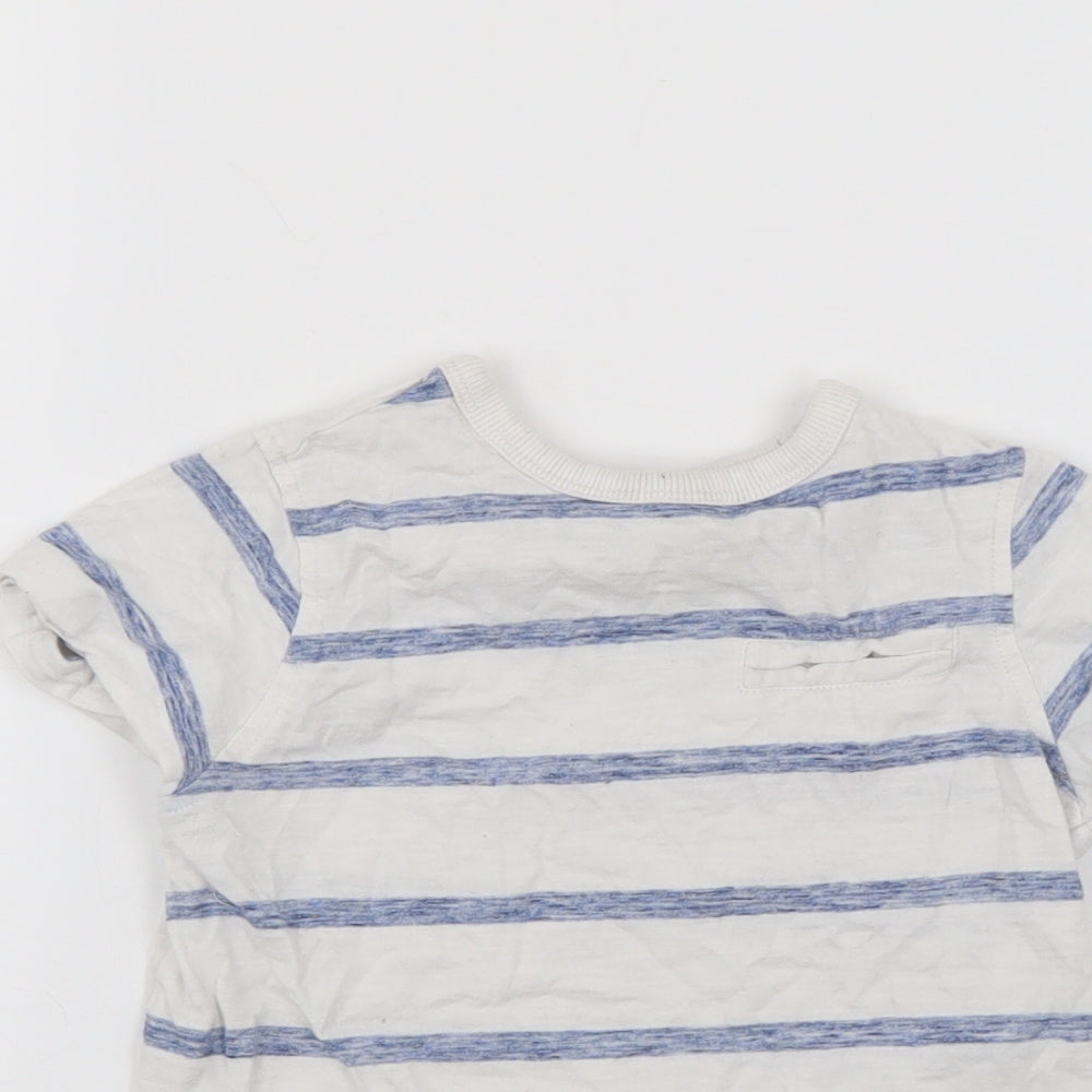 George Boys White Striped  Basic T-Shirt Size 3-4 Years