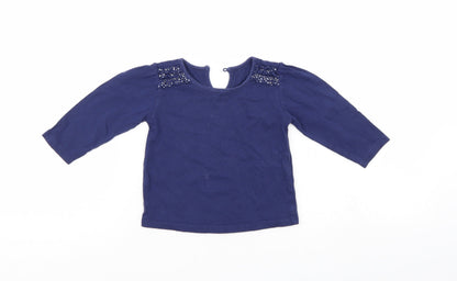 Front view of Matalan girls’ blue basic casual, size 9-12, months