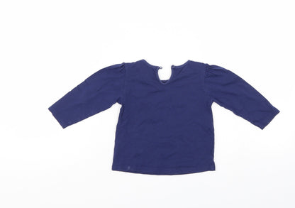Back view of Matalan girls’ blue basic casual, size 9-12, months