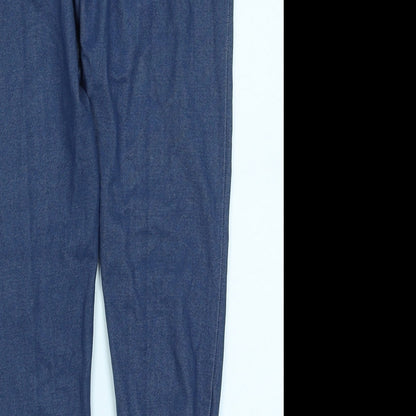 Brand and care label for F&F women’s blue jegging jeans, size UK 8, 28-inch leg