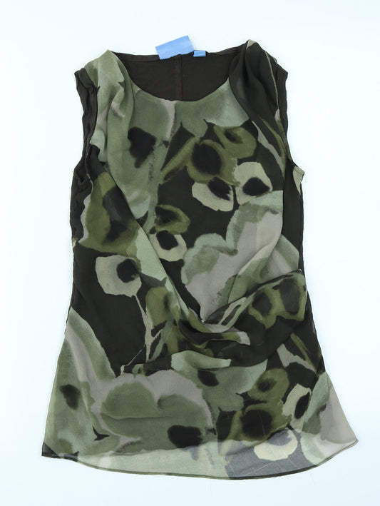 Simply Vera Womens Green Camouflage  Basic Tank Size XS