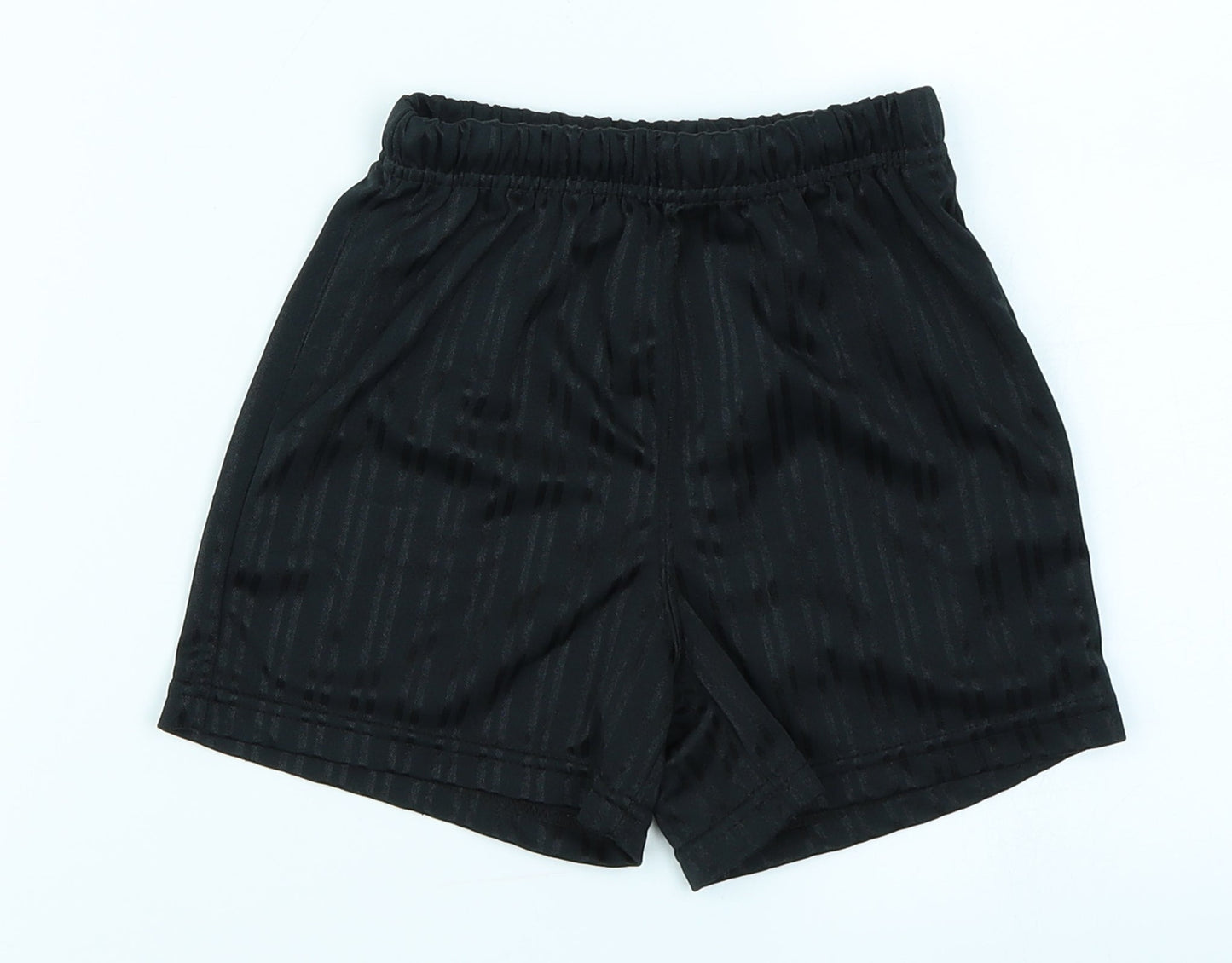 School life Girls Black Striped  Sweat Shorts Size 4-5 Years