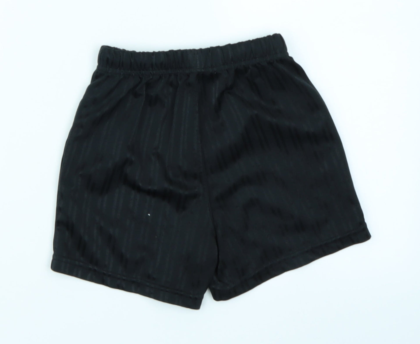 School life Girls Black Striped  Sweat Shorts Size 4-5 Years