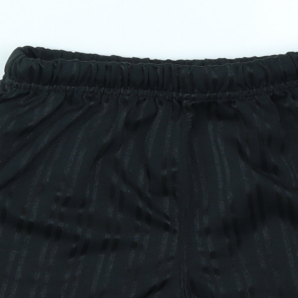 School life Girls Black Striped  Sweat Shorts Size 4-5 Years