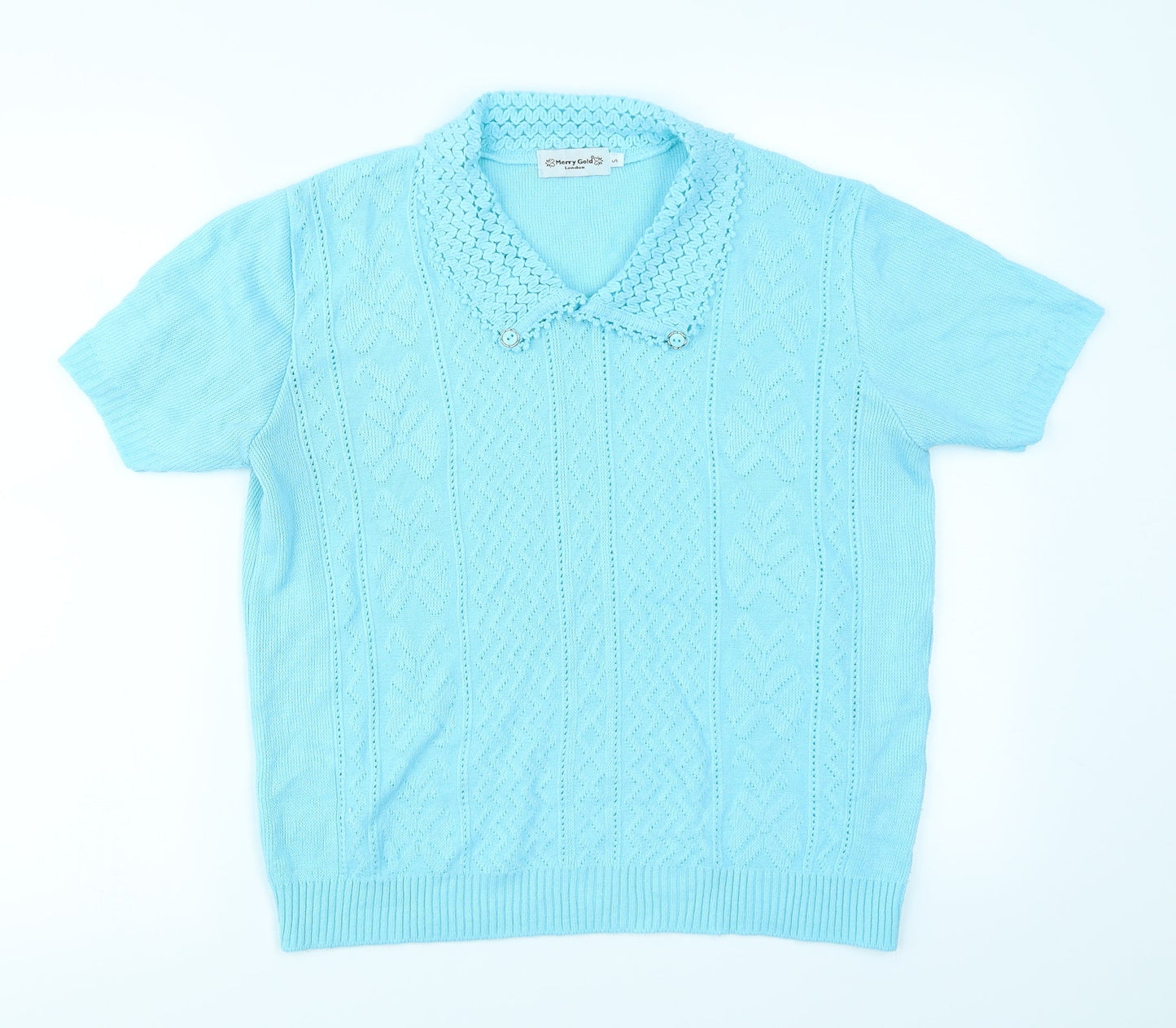 Merry Gold Womens Blue  Knit Pullover Jumper Size S