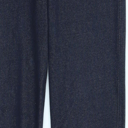 Close-up detail of Dorothy Perkins women’s blue denim jegging jeans, size UK 8, 25-inch leg