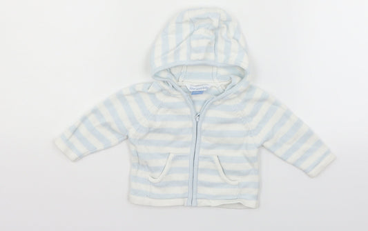 John Lewis  White Spotted  Full Zip Jumper Size 0-3 Months