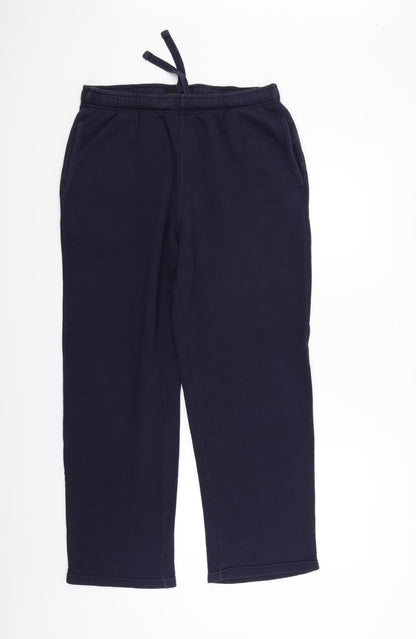 Additional front view of ACW85 women’s blue jogger trousers, size M, 27-inch leg