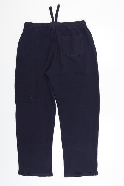 Back view of ACW85 women’s blue jogger trousers, size M, 27-inch leg