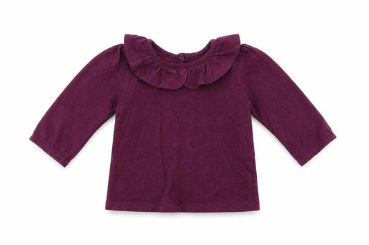 Front view of George girls’ purple basic t-shirt, size 0-3, months