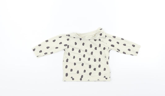 Marks and Spencer Boys Black Polka Dot  Basic T-Shirt Size 3-6 Months