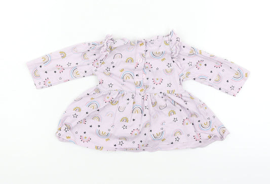 Matalan Girls Pink Geometric  Fit & Flare  Size 3-6 Months