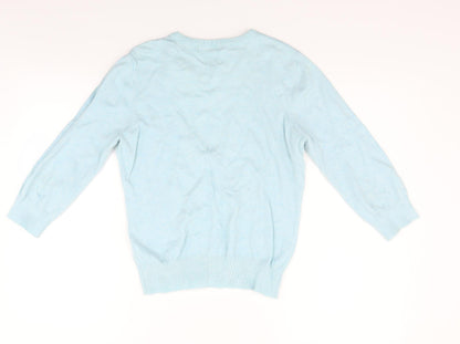Back view of Topshop women’s blue jumper, size UK 12