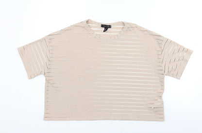 Additional front view of New Look women’s beige basic t-shirt, size L