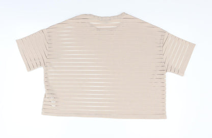 Back view of New Look women’s beige basic t-shirt, size L