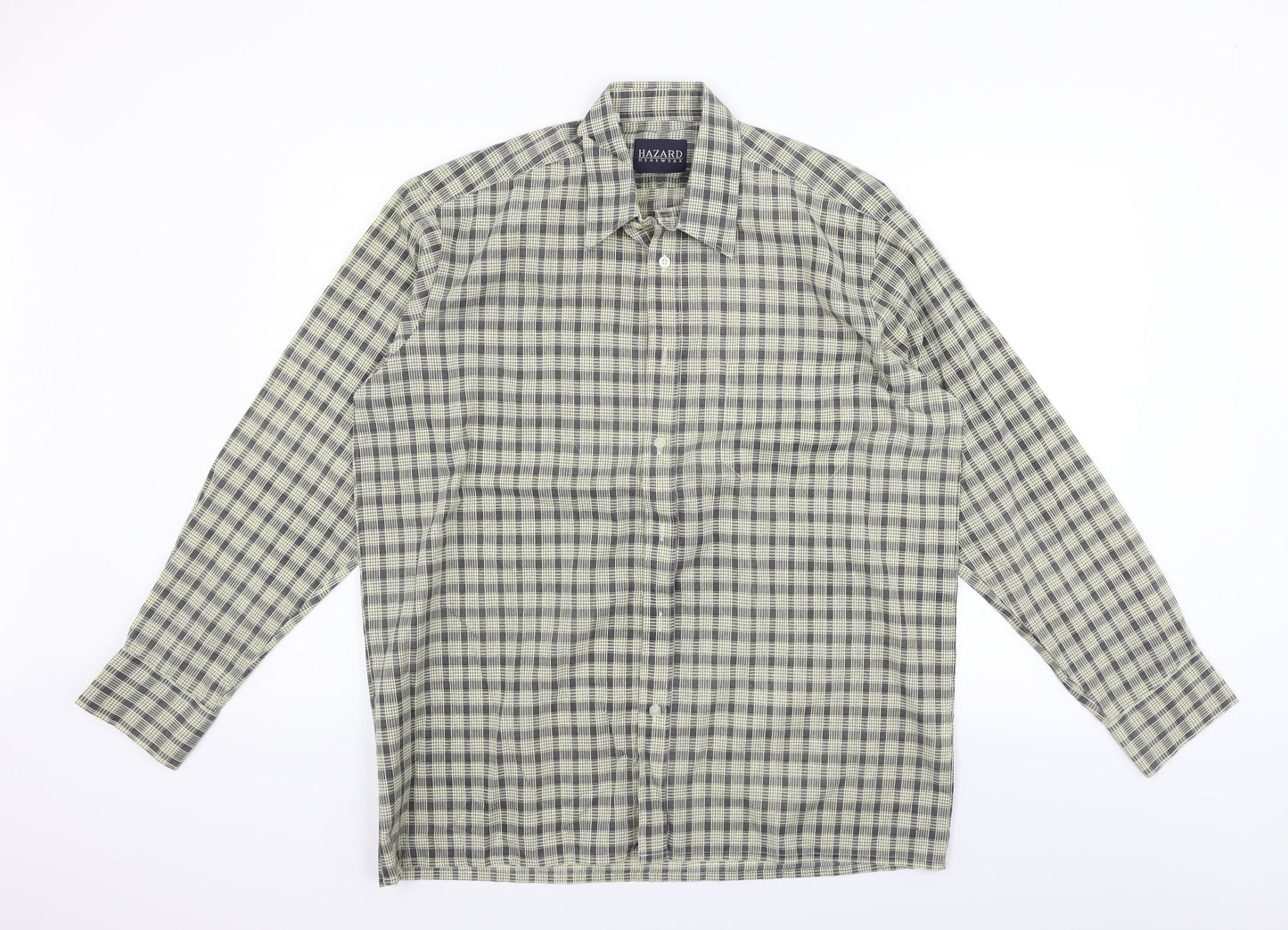 Hazard Menswear Mens Beige Check   Button-Up Size L
