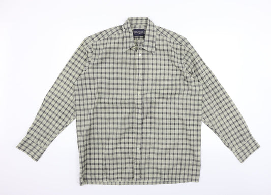 Hazard Menswear Mens Beige Check   Button-Up Size L