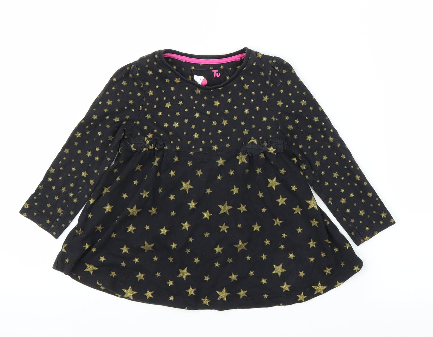 TU Girls Black   A-Line  Size 2 Years  - Star pattern