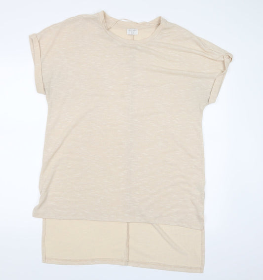 Jeff & Co Womens Ivory   Basic T-Shirt Size 14