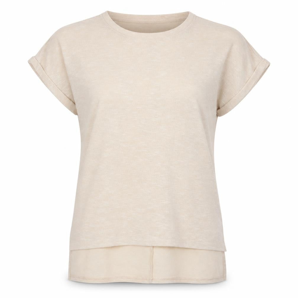 Jeff & Co Womens Ivory   Basic T-Shirt Size 14
