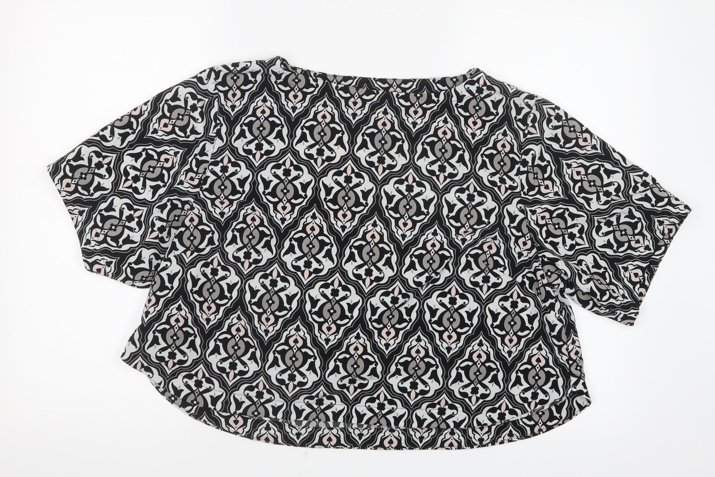 H&M Womens Black Geometric  Basic Blouse Size 12