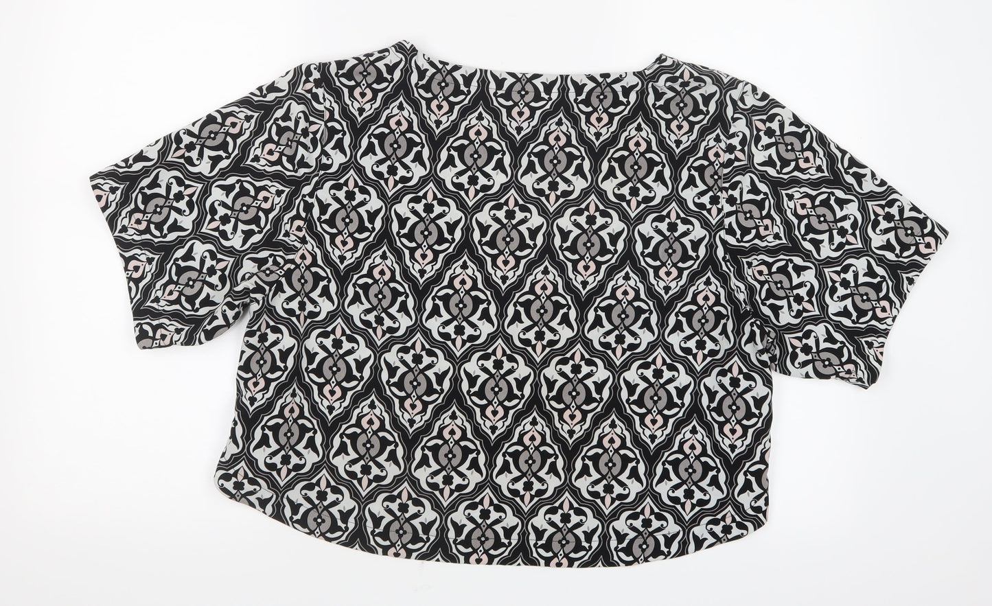 H&M Womens Black Geometric  Basic Blouse Size 12