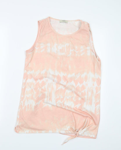 Papaya Womens Pink Geometric  Basic Tank Size 10
