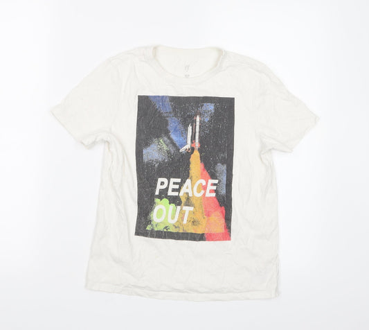 Gap Boys White   Basic T-Shirt Size 8-9 Years