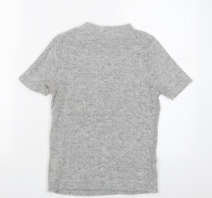 Back view of River Island women’s grey basic t-shirt, size UK 8