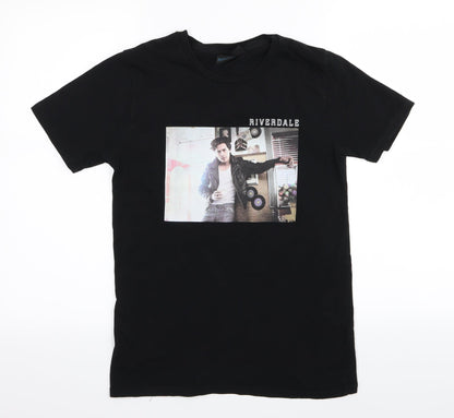 Additional front view of Riverdale women’s black basic t-shirt, size XS