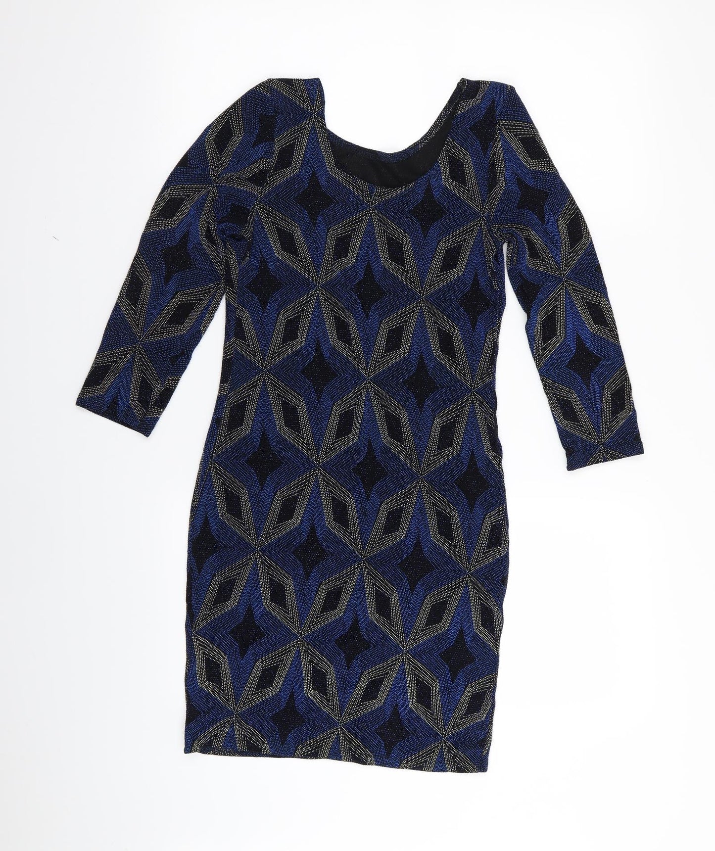 Primark Womens Multicoloured Argyle/Diamond  Pencil Dress  Size 10