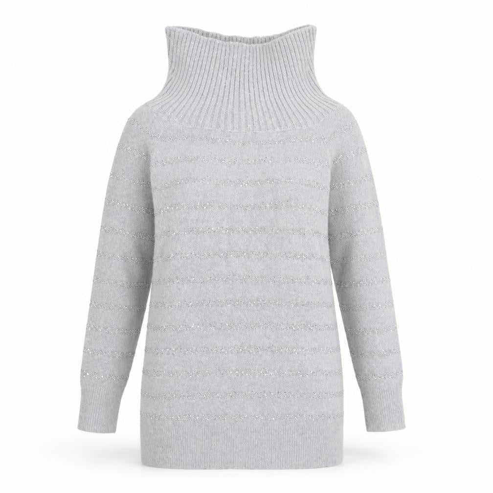 Wallis Womens Grey Striped  Pullover Jumper Size M