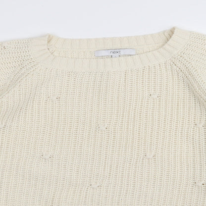 Close-up detail of Next women’s ivory jumper, size S