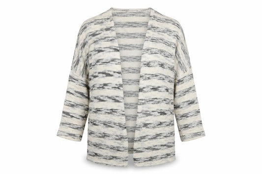 Front view of Primark women’s multicoloured striped cardigan jumper, size S