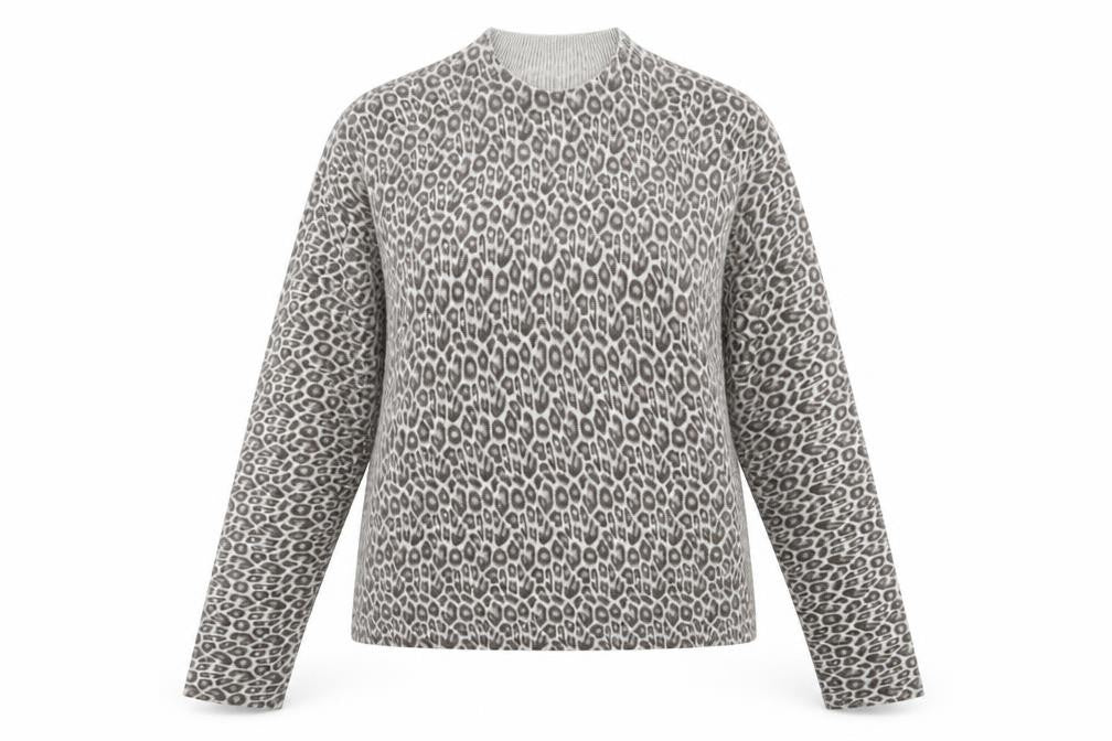 Primark Womens Grey Animal Print  Basic T-Shirt Size 10