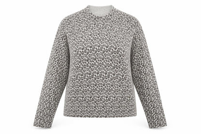 Front view of Primark women’s grey animal print basic t-shirt, size UK 10