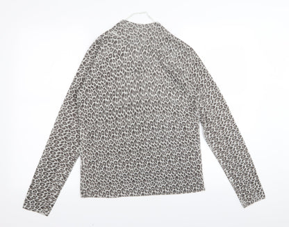 Back view of Primark women’s grey animal print basic t-shirt, size UK 10