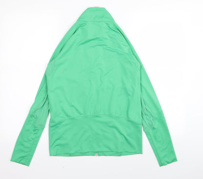 Back view of Reebok women’s green full zip jumper, size UK 12