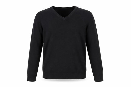 Front view of Marks & Spencer men’s blue jumper, size S