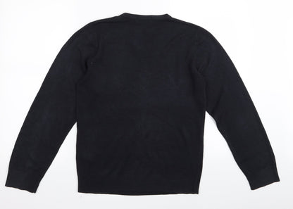 Back view of Marks & Spencer men’s blue jumper, size S