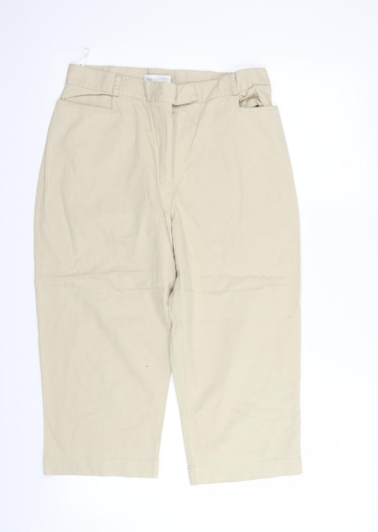 BHS Womens Beige   Capri Trousers Size 14 L26 in
