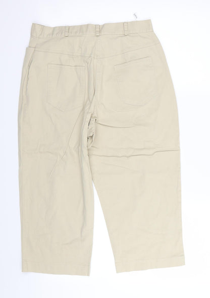 Preloved BHS Womens Beige   Capri Trousers Size 14 L26 in - Back