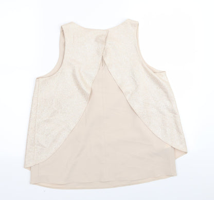 Back view of Next women’s gold basic t-shirt, size UK 10